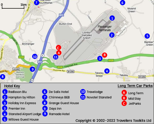 Stansted Airport Hotel Map