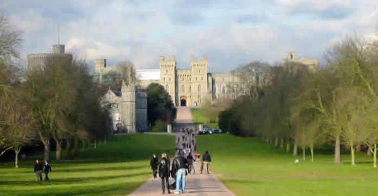 Windsor Castle Viewed From The Long Walk In Windsor Great Park