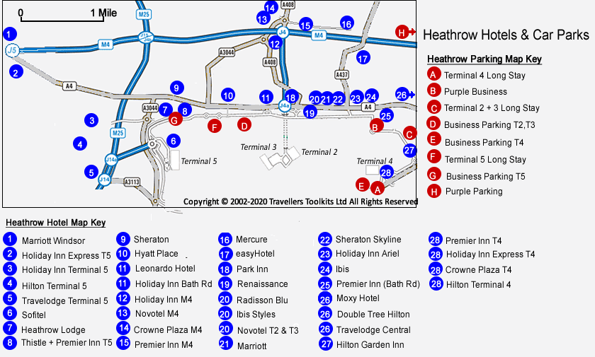 Heathrow Hotels Map 