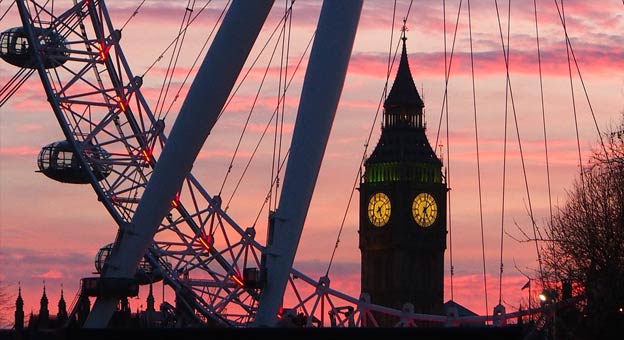 London Eye Pods with Big Ben in the background